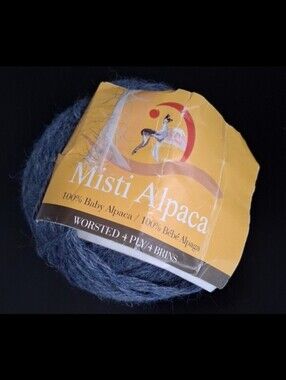 NWT Misti Alpaca Grey/Blue Baby Alpaca Worsted 4-Ply Crochet Knit Yarn
